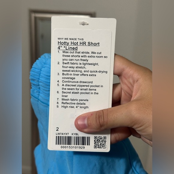 NWT Lululemon Hotty Hot High-Rise Lined Short 4” Kayak Blue size 2 - Picture 5 of 5